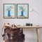 Stupell Industries Blue & Peach Flowers 2pc Floater Framed Canvas Wall Art Set Design by June Erica Vess